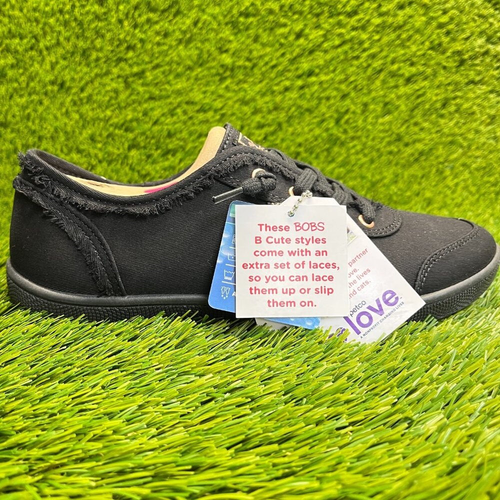Skechers BOBS Black Canvas Slip-On Sneakers